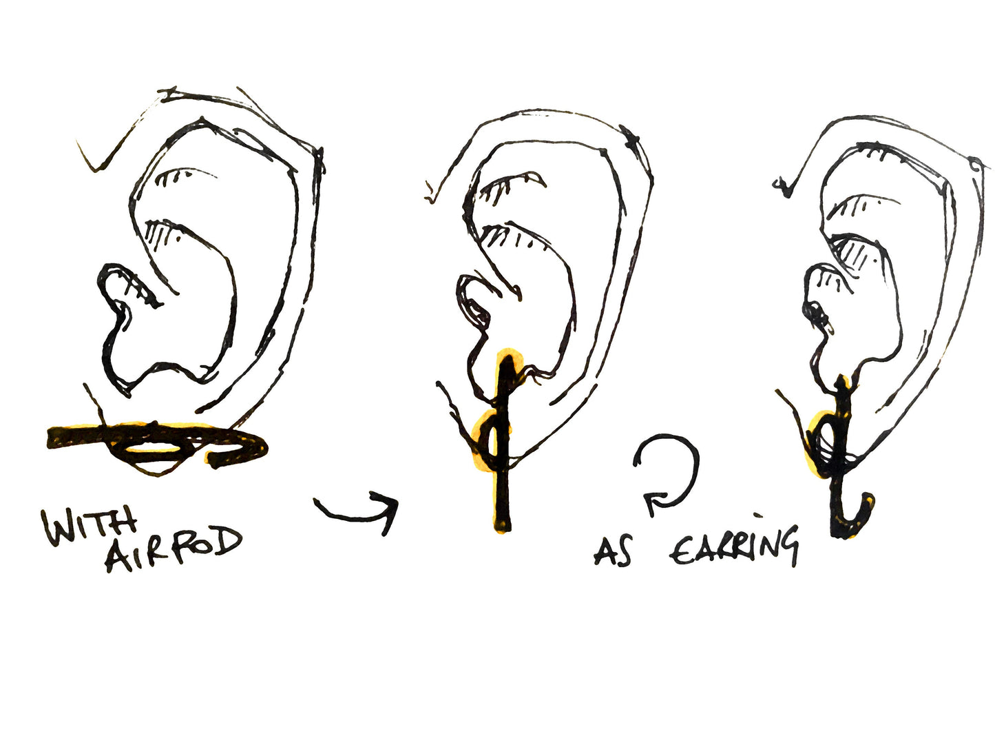 SUB_PODS Orecchini per AirPods- indossabili anche come orecchini semplici